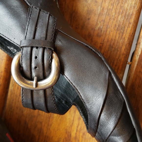PIKOLINOS Black Ginebra Avellana Pleated Leather Wedge Mary Jane sz 41/10.5-11 - Picture 3 of 11